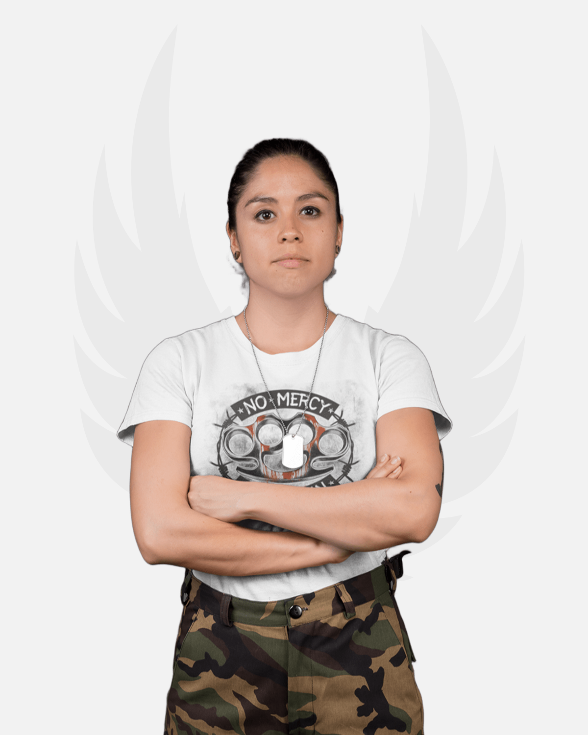 Damen T-Shirt 'No Mercy'
