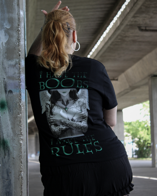Damen T-Shirt 'I have the Boobs - I make the Rules'